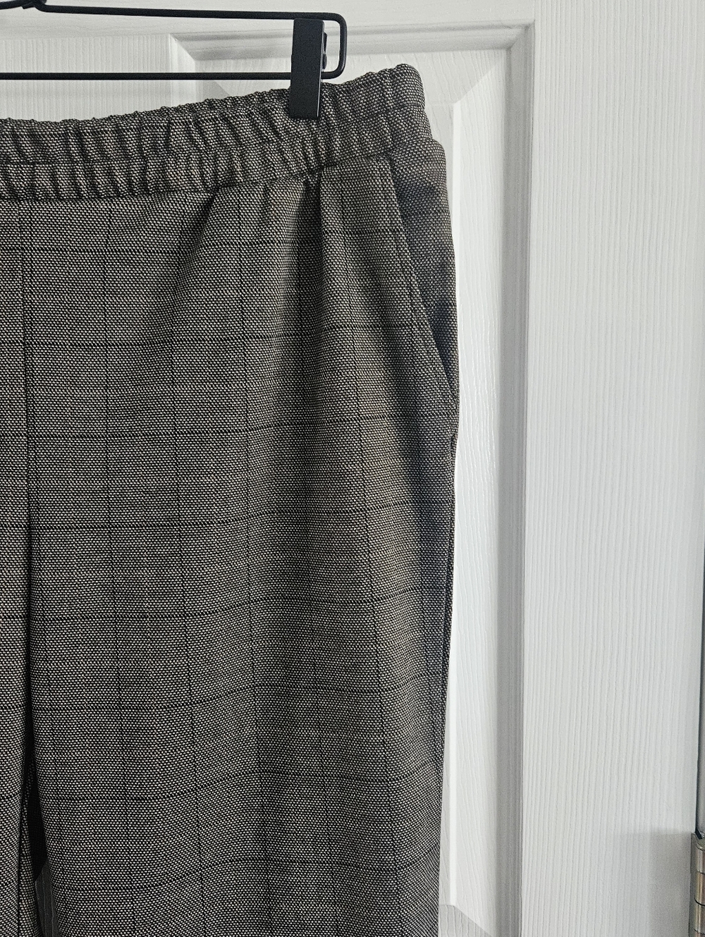 NWOT A New Day High Rise Brown Plaid Straight Leg Ankle Length Pull On Pants - Picture 2 of 10
